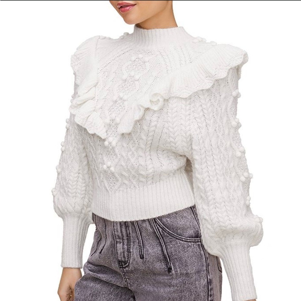ASTR The Label, Size L, Judy Ivy Knit Cable Sweater